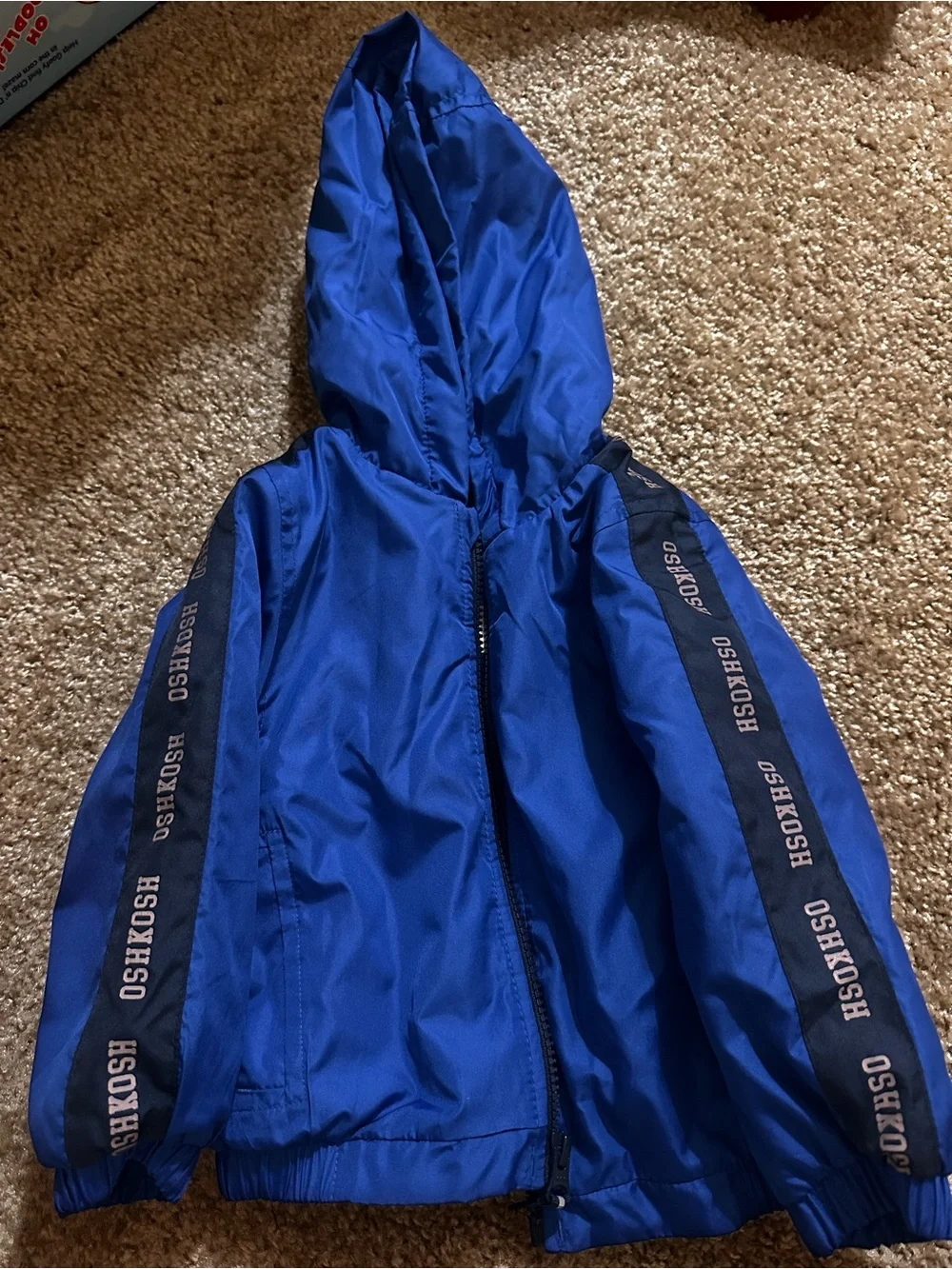 OshKosh B'gosh Bright Blue Hooded Rain Jacket with Logo Tape